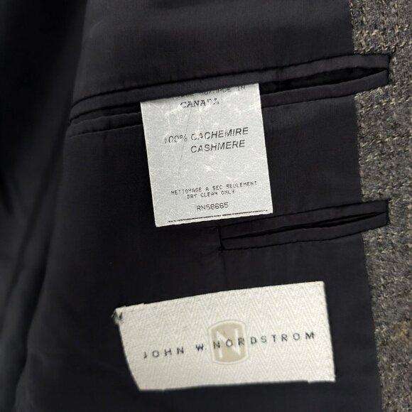 Nordstrom Ermenegildo Zegna Cloth 100% Cashmere Soft Gray Check Blazer Est. 46R - Picture 8 of 8